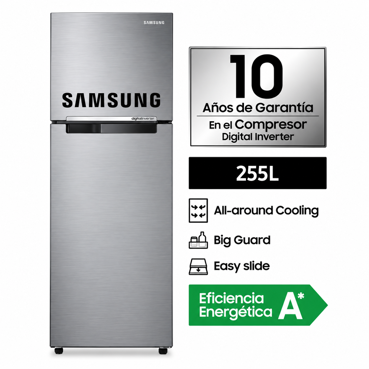 Refrigeradora Samsung 255 litros completa